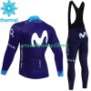 Tenue Maillot M/L + Collant à Bretelles Hiver Thermal Fleece Movistar 2023